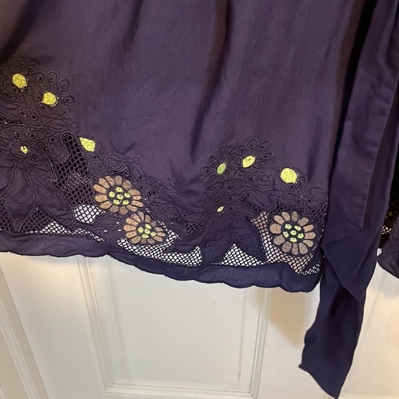 Rare Anthropologie Maeve blue/Purple Embroidered Floral Lace Dress Small - Picture 5 of 14